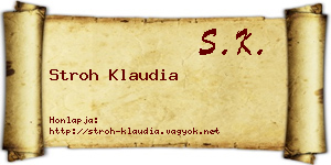 Stroh Klaudia névjegykártya